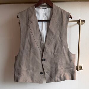 🌿NEW LISTING 🌿 LINEN VEST 🌿ZARA 🌿LRG / 42/44 🌿 TAN